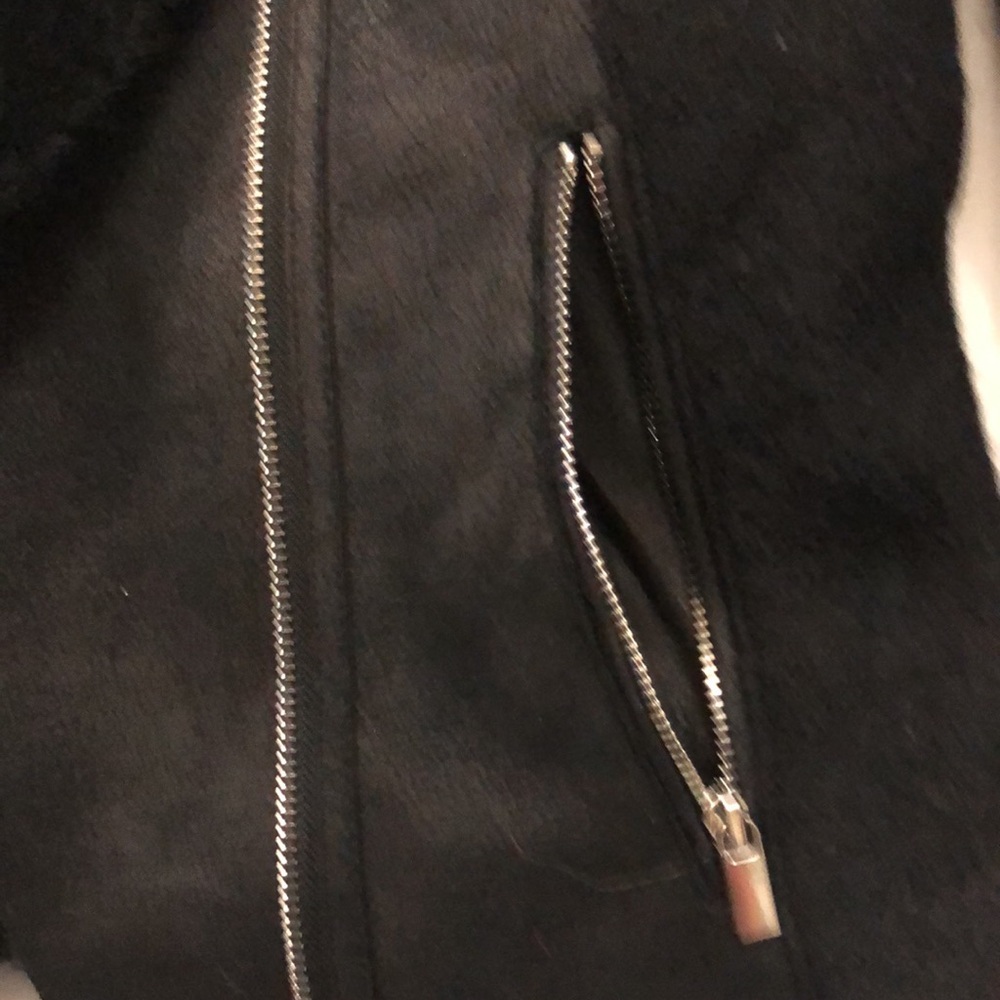 Zara Trafaluc S Jacket Black Moto 2 Zipper Pocket Closure Long Sleeve Excellent - Picture 9 of 12